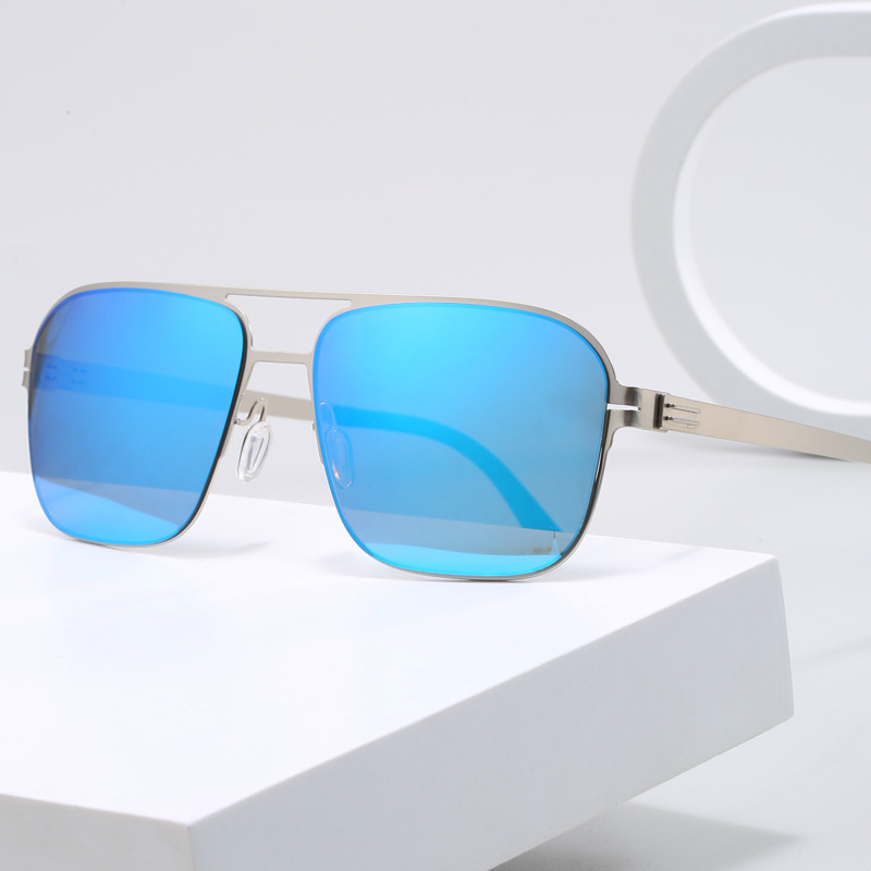 Lexus new ultra-light aviator sunglasses sunscreen blue lens fashion driving men's sunglasses