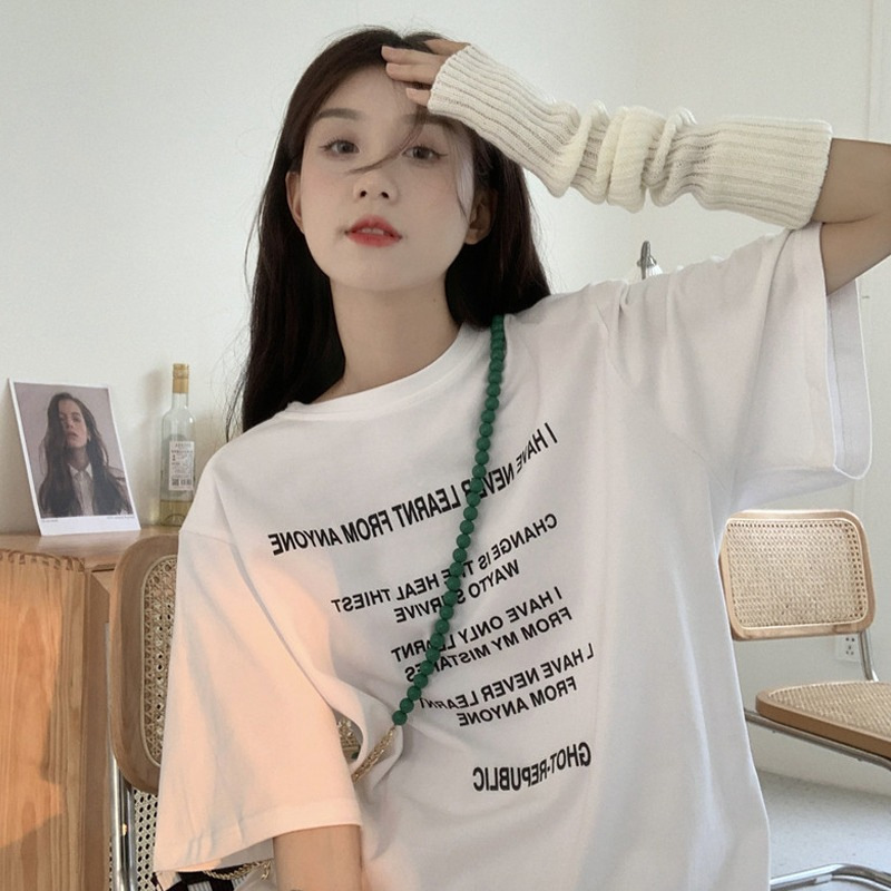 Internet Celebrity Round Neck White Short-Sleeved T-Shirt Women's Early Autumn 2025 New Loose Small Bottoming Shirt with Inner Top
