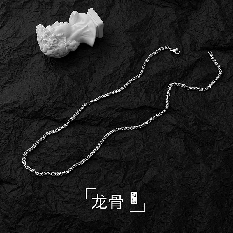 Titanium Steel Necklace for Men, Trendy ins Hip-Hop Style, Light Luxury, Niche Sweater Chain, High-End Design, Popular Neck Chain Accessory Zdjęcie QC z TAOBAO na Qualit.ly