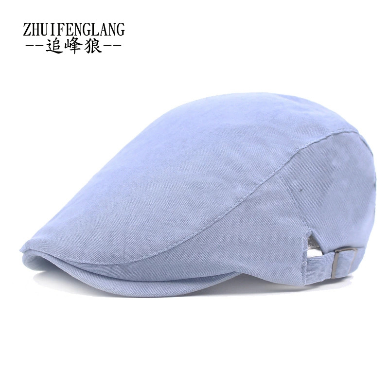 Autumn men's solid color forward hat wholesale casual beret women's academic style simple forward hat painter hat