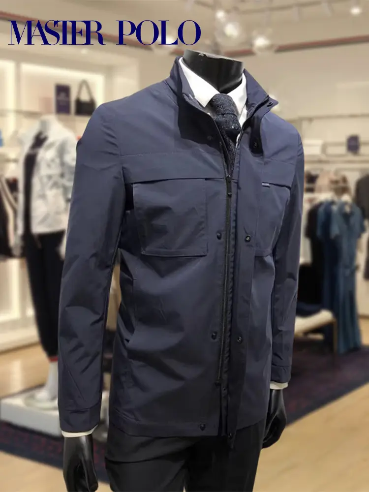 Paul 2025 New Products Men Business Stand Collar Short Parka jacket No Ironing Spring & Fall Fashion Casual Outwear