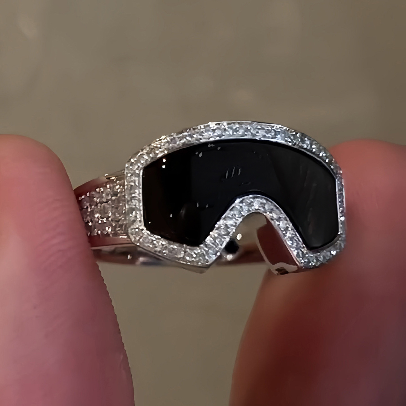 Silver Minimalist Style Sparkling Diamond Snow-Proof Mirror Ring 2026 New Model Exquisite Light Luxury Niche Design Ring Jewelry Customization