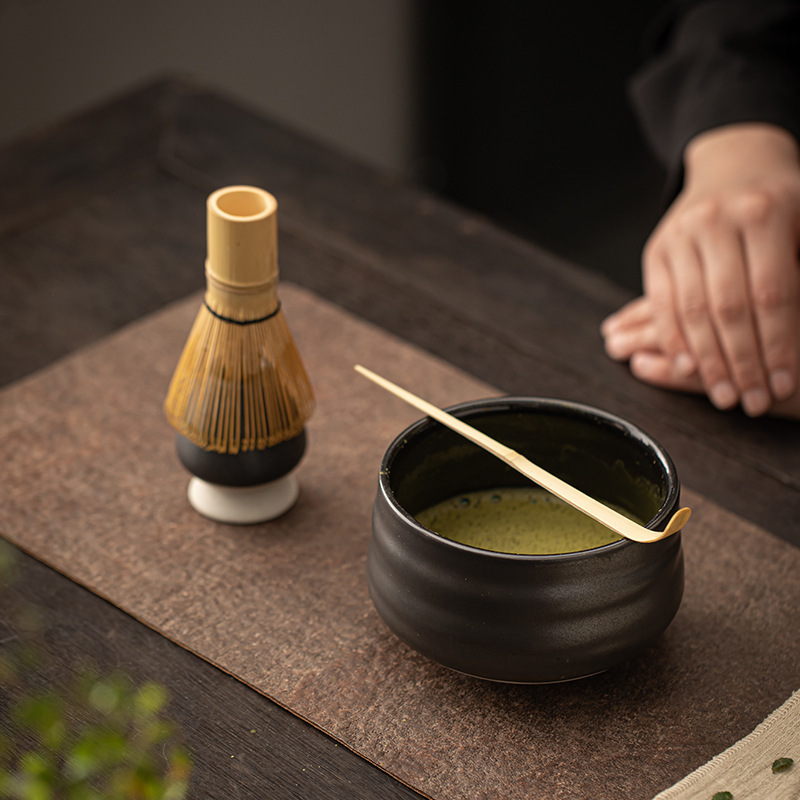 Japanese-Style Ceramic Matcha Bowl, Tea Whisk Stand Set, Tea Ceremony Tools, Song Dynasty Tea-Making Tools, Tea Utensils, Tea Ceremony Tools