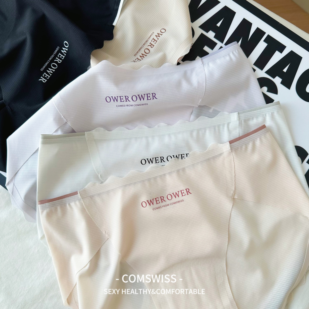 Clearance N8516 Invisible Extended Pure Cotton Crotch Spring/Summer New 7A Antibacterial Ice Silk High-Slit Quick-Dry Underwear