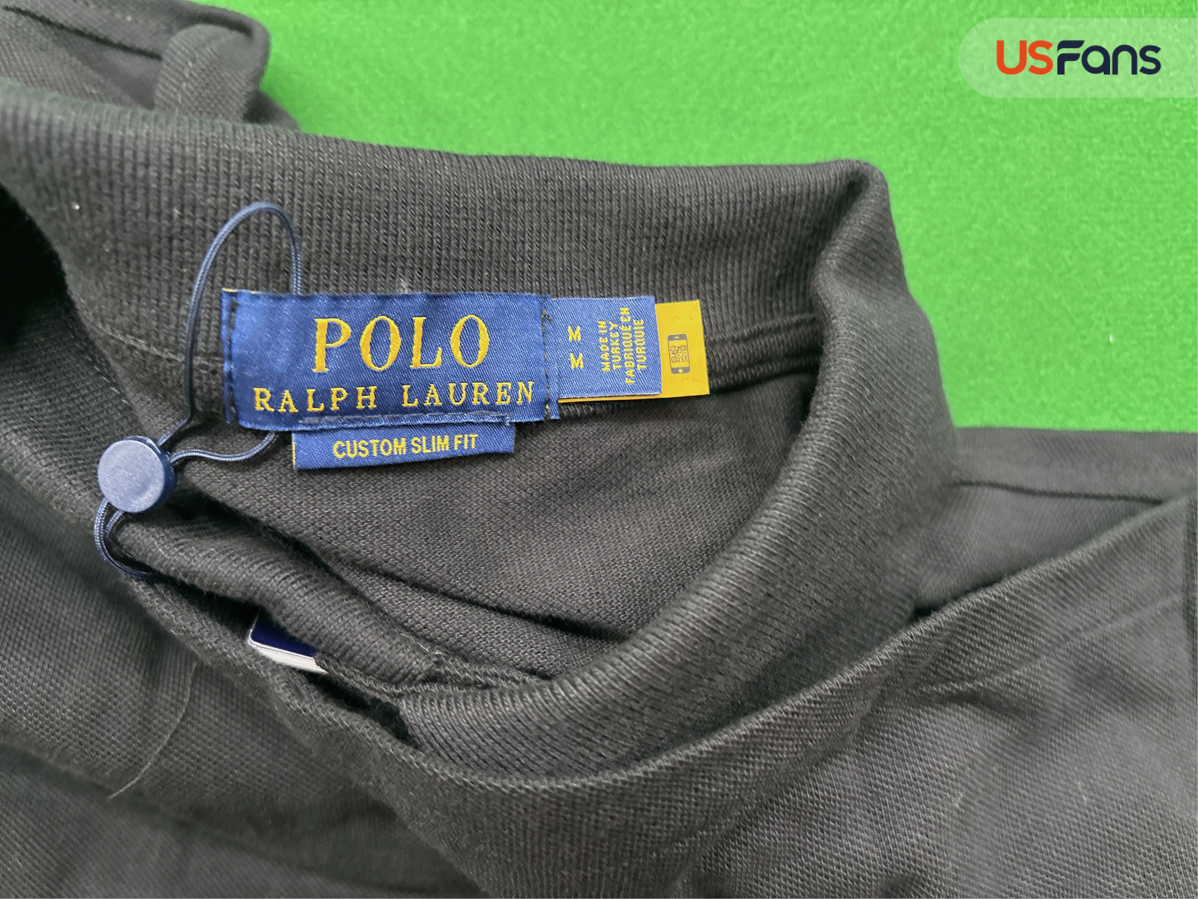 Polo Ralph Lauren Custom Slim Fit Black Polo Shirt QC
