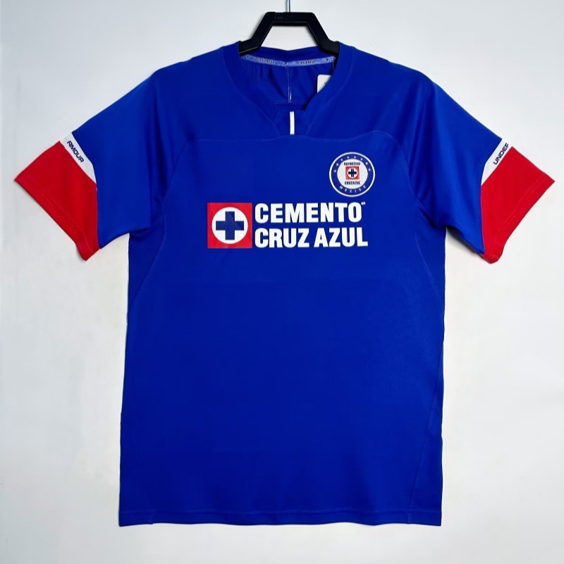 Popular Retro Blue Cross Short-Sleeved Jersey Football Jersey Fan Version Football Jersey