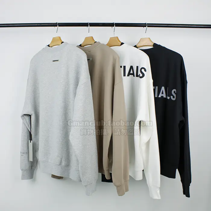 Gman High Street Fog Essentials Season 6 Double-Layer Fleece Solid Color Unisex Crew Neck Long-Sleeve Sweatshirt