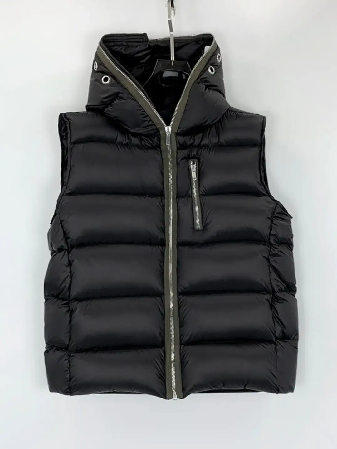 Dark Ro Style New arrival Long Zipper Hood Down jacket vest Regular Width thickened Outwear