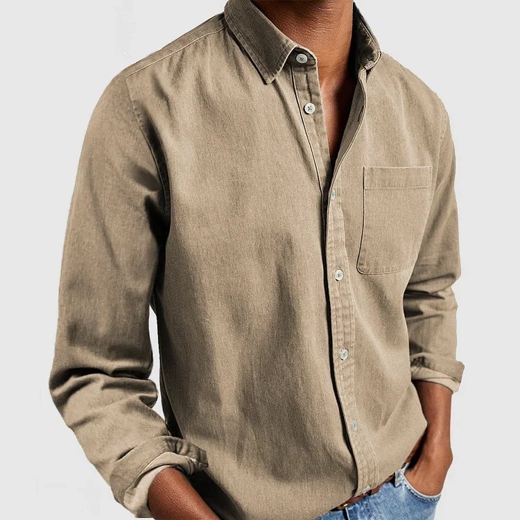 2026 Cross-Border Foreign Trade E-Commerce New Model Amazon Independent Site Men's Shirt New Long-Sleeve Collared Men's Shirt