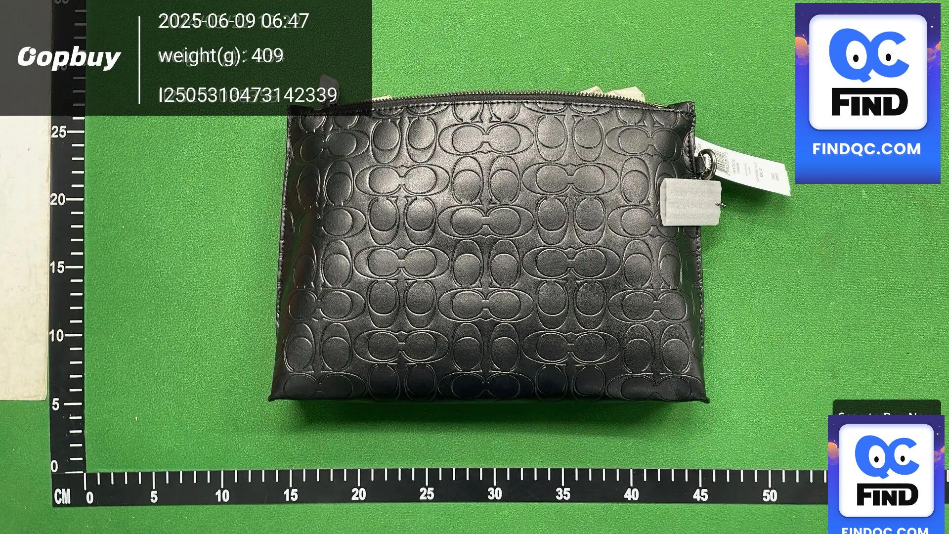 Coach Men's Black Embossed Leather Clutch Bag QC