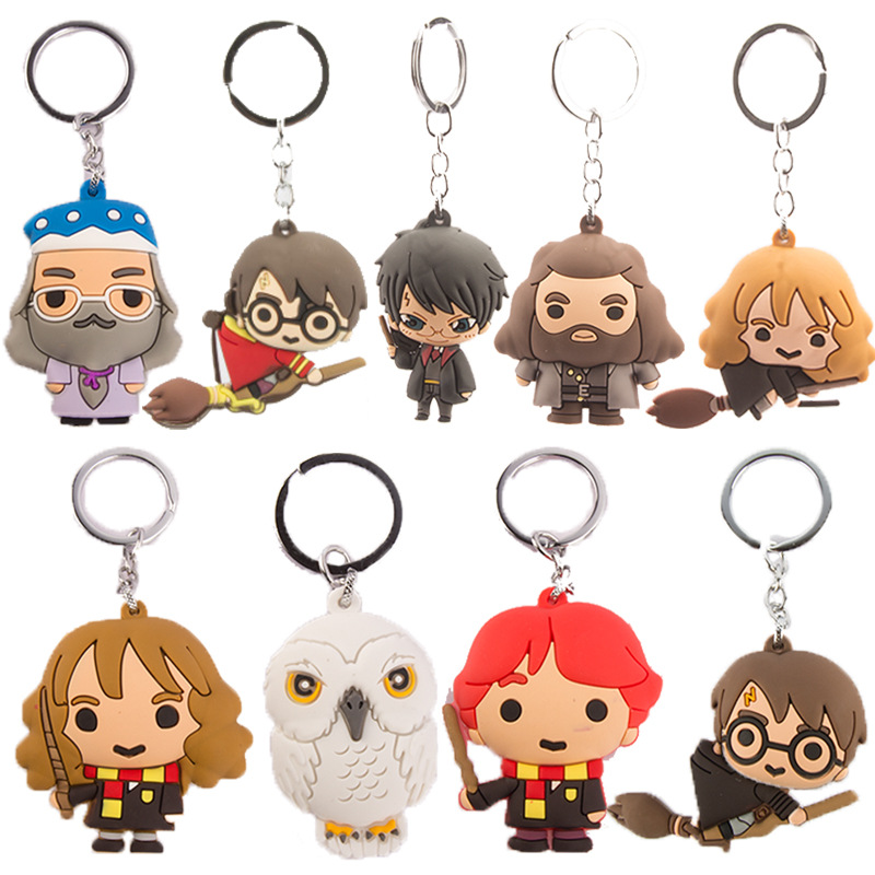 Harry Potter 3D Keychain Anime Movie Merchandise Bag Decoration DIY Pendant Keyring Gift