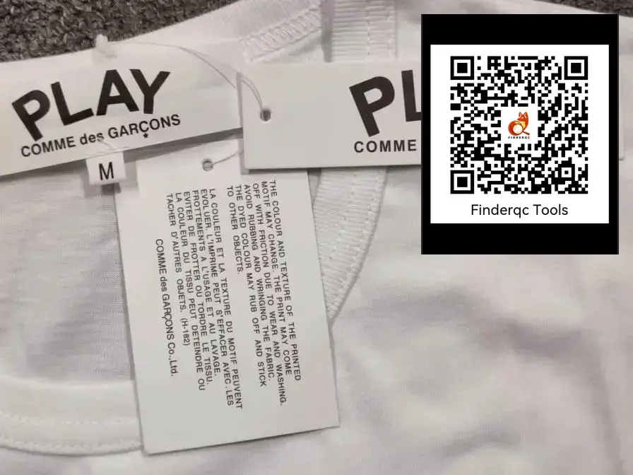 PLAY COMME des GARCONS Men's White Heart Embroidery T-Shirt