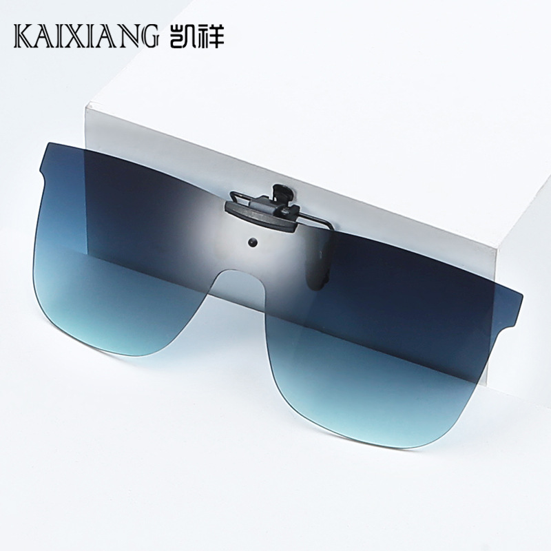2022 New One-piece Lens Sunglasses Clip Gradient Myopia Clip Flip-up Sunglasses Retro Clip Mirror Trendy