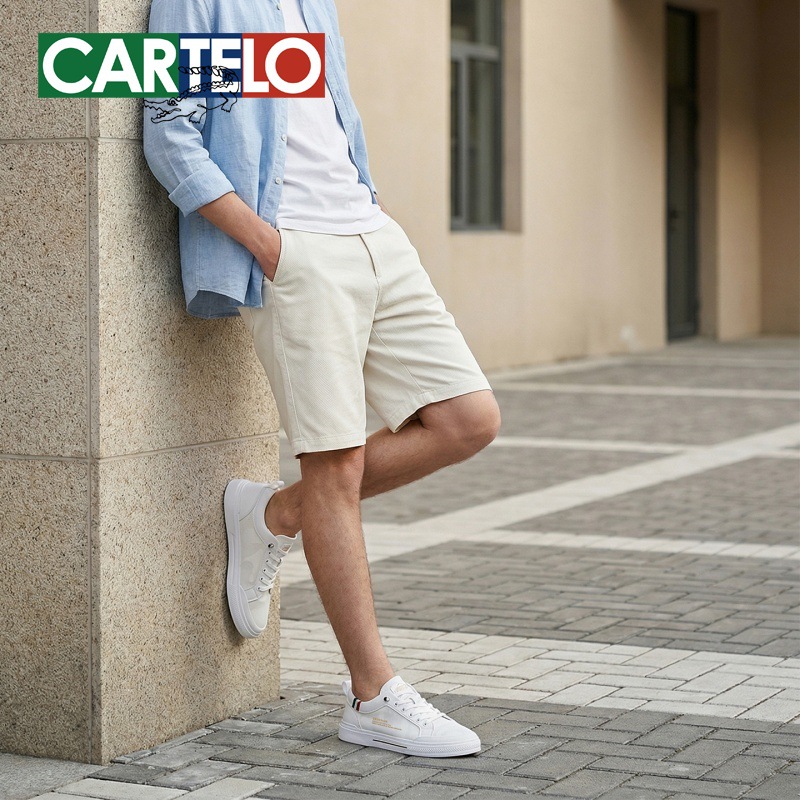 Cartelo Crocodile Ice Silk Shoes Men's Summer Breathable Thin Soft Sole Trendy Slip-On Men's Casual Sneakers