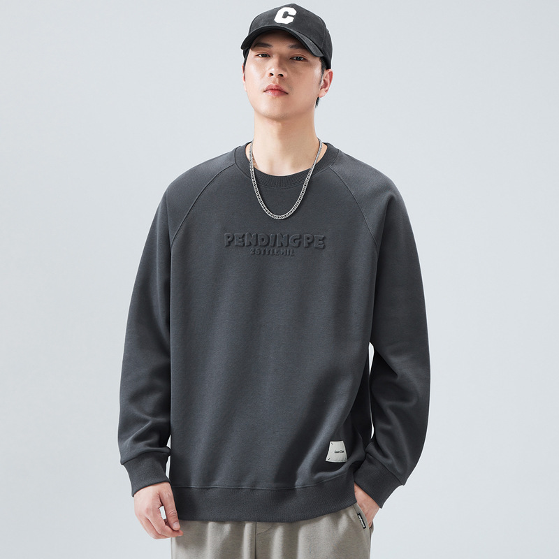 Shanggu Men's Wear 2026 Trendy Men's Outfit Round Neck Long Sleeve Autumn/Winter New Heavyweight Sweatshirt Fashion Trend Top