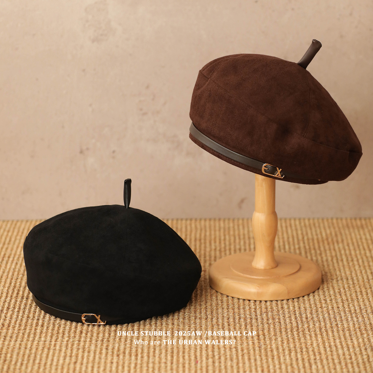 Beret with a Large Head Circumference That Makes the Face Look Smaller, Korean Versatile Suede Artist Hat for Men and Women, British Style Warm Beret