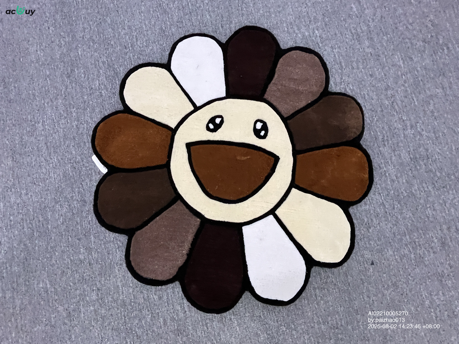 Original Sunflower Carpet, Purely Handmade, for Living Room, Balcony, Round, for Home Use, Bedroom, Modern and Simple  — QC-foto 2