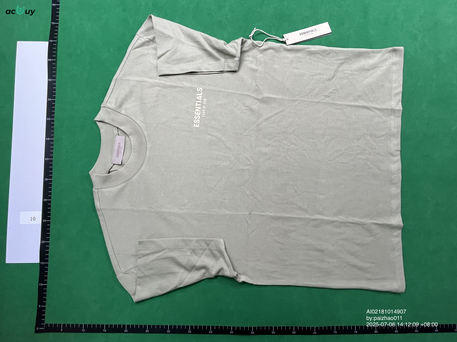 2022Ss Short-Sleeved T-Shirt White Flocking Fog Multi-Thread Essentials Trendy Brand T-Shirt Cross-Border 1977 Hot Sale QC