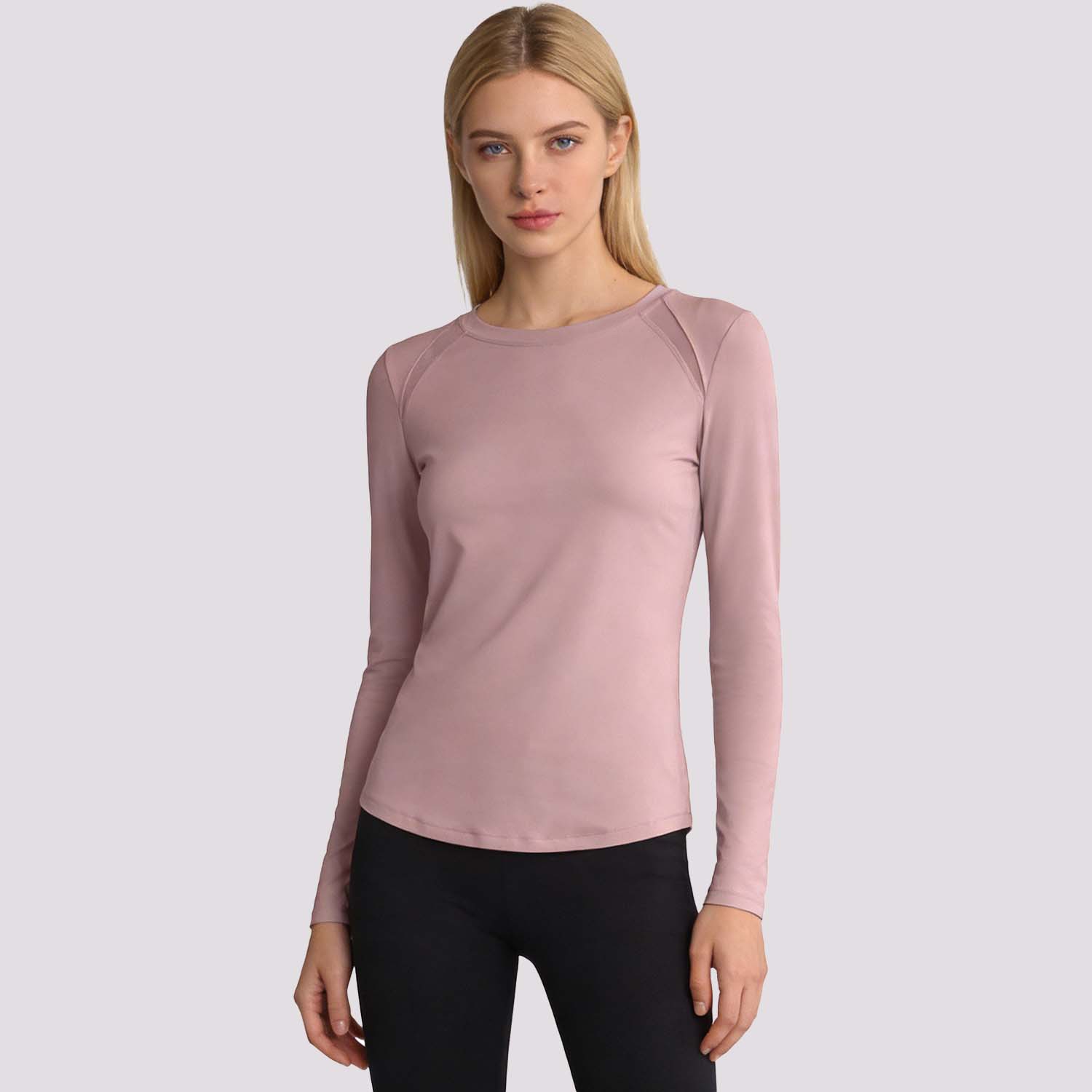 Foreign Trade Cross-Border Sports Quick-Drying Long-Sleeved T-Shirt Tops for Women, Slimming Fitness Clothes, Large Size, Spring and Autumn Running, Quick-Drying for Sweating