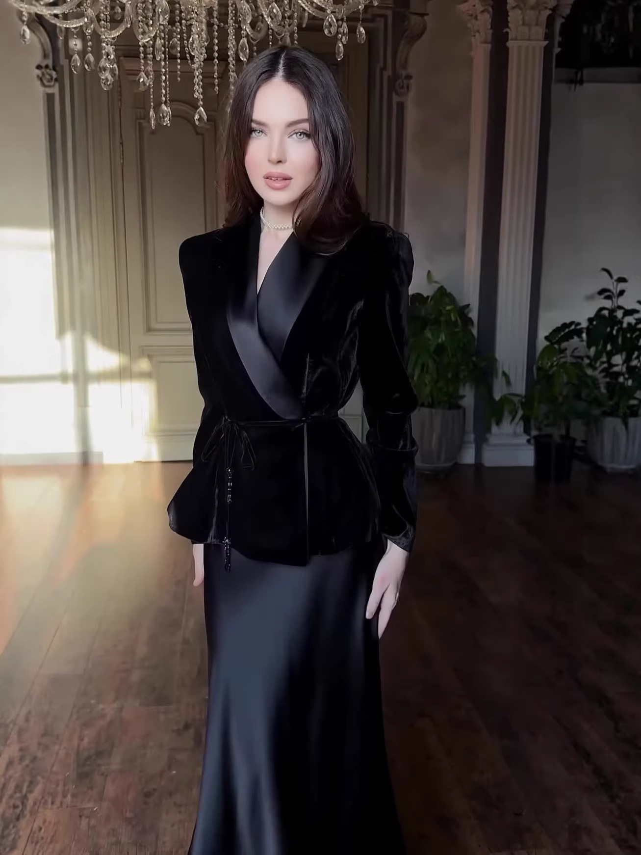 2026 European and American Amazon Cross-Border Foreign Trade Women's New Velvet Suit Jacket + Skirt Set