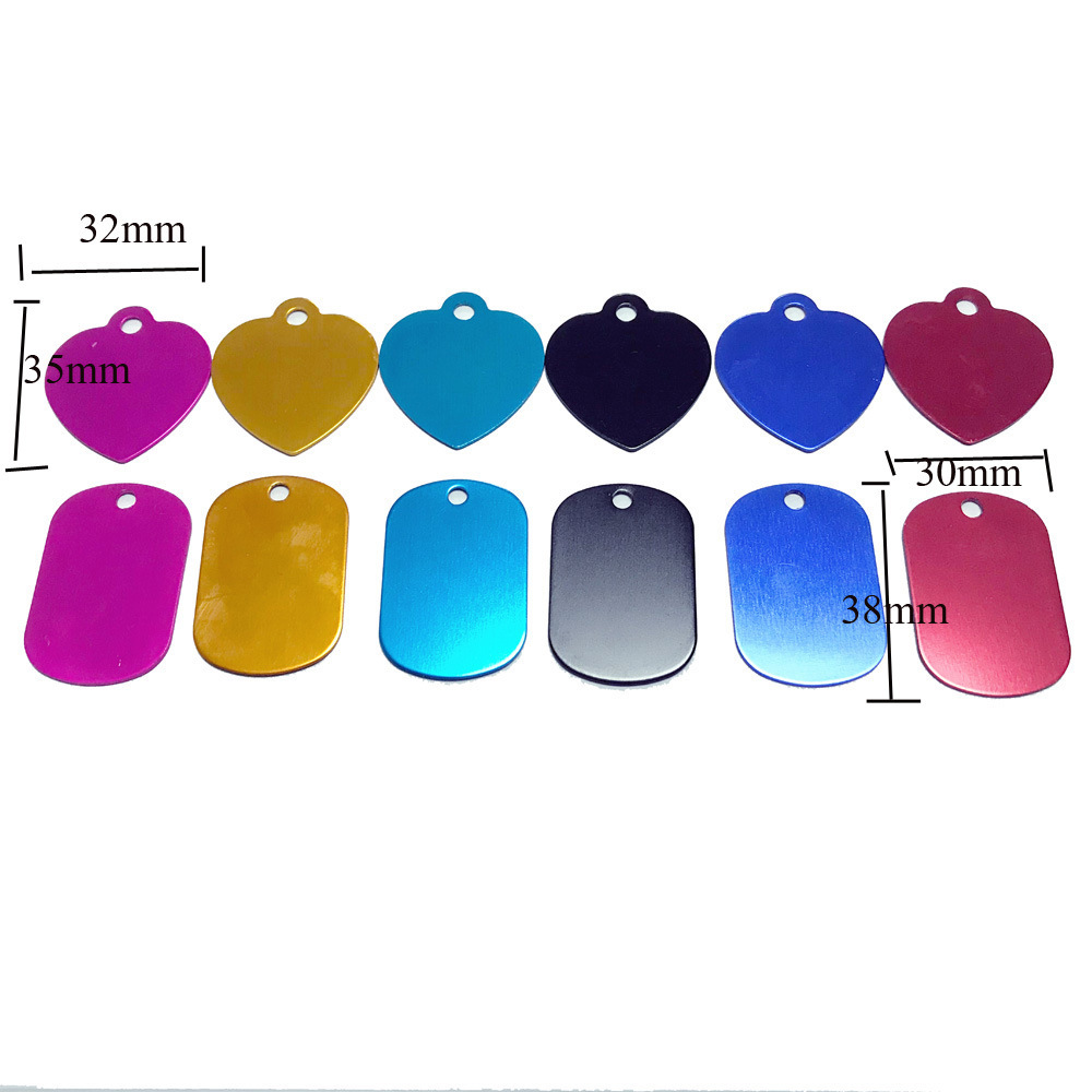 Minimalist Pure Color Aluminum Alloy Pendant Pet Dog Tag Cat Tag Collar Tag Hanging Neck Jewelry Laser Anti-Lost Engraving