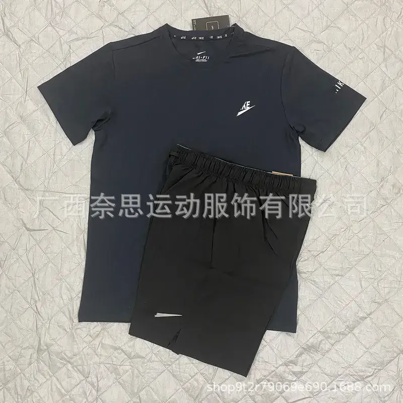 Sports Running Shorts Track and Field Training Marathon Quick-Drying Shorts Men's Casual Loose Breathable Ice Silk Short-Sleeved Suit
