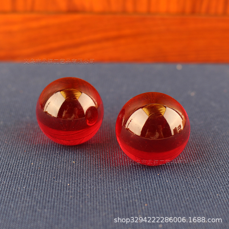 Glass lucky lucky beads pressure cylinder Jubao small ornaments red beads glass ball artificial crystal ball copper cylinder accessories play