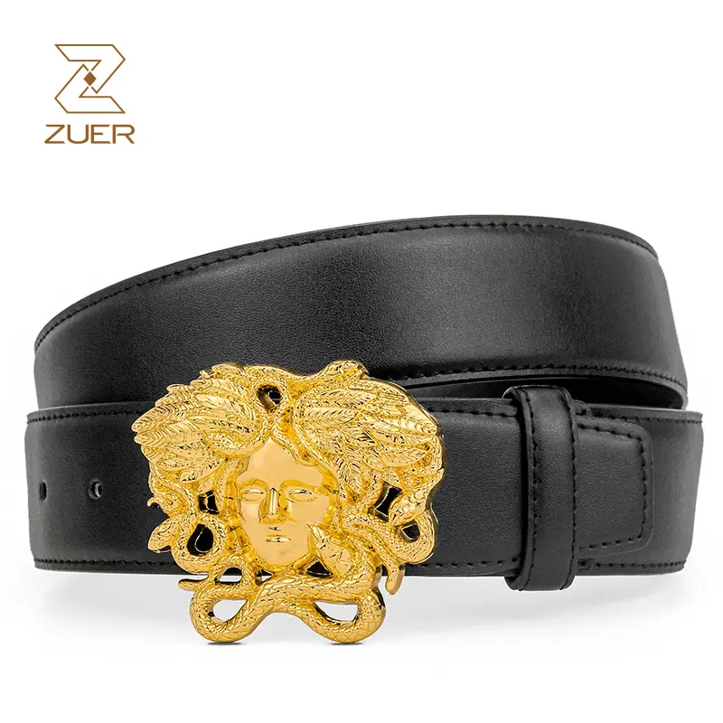 ZUER Men's Brand Snakehead Leather Belt New Medusa Head Belt One Piece dropshipping across Europe and America