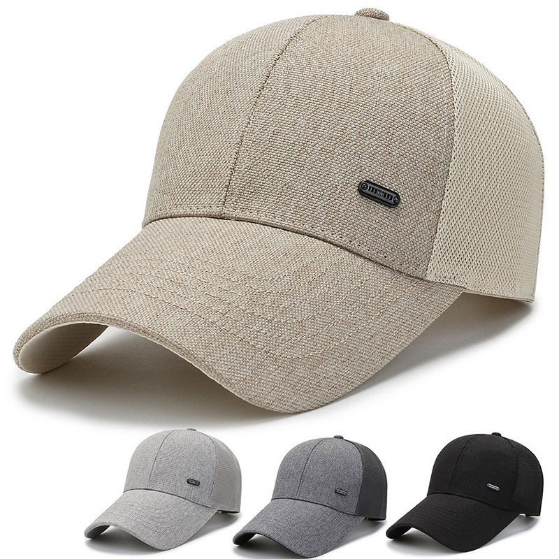 Breathable Sun Hat for Middle-Aged and Elderly Men, Thin Summer Sunshade Mesh Cap, Baseball Cap for Grandpa and Dad