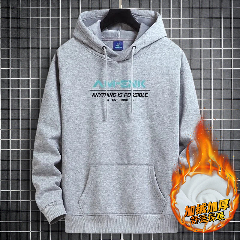 Autumn and Winter 420g Fleece-Lined Thickened Sweatshirt for Men, Youth, Students, Heavyweight Hooded Trendy Brand Ins-Style Couple Hoodie