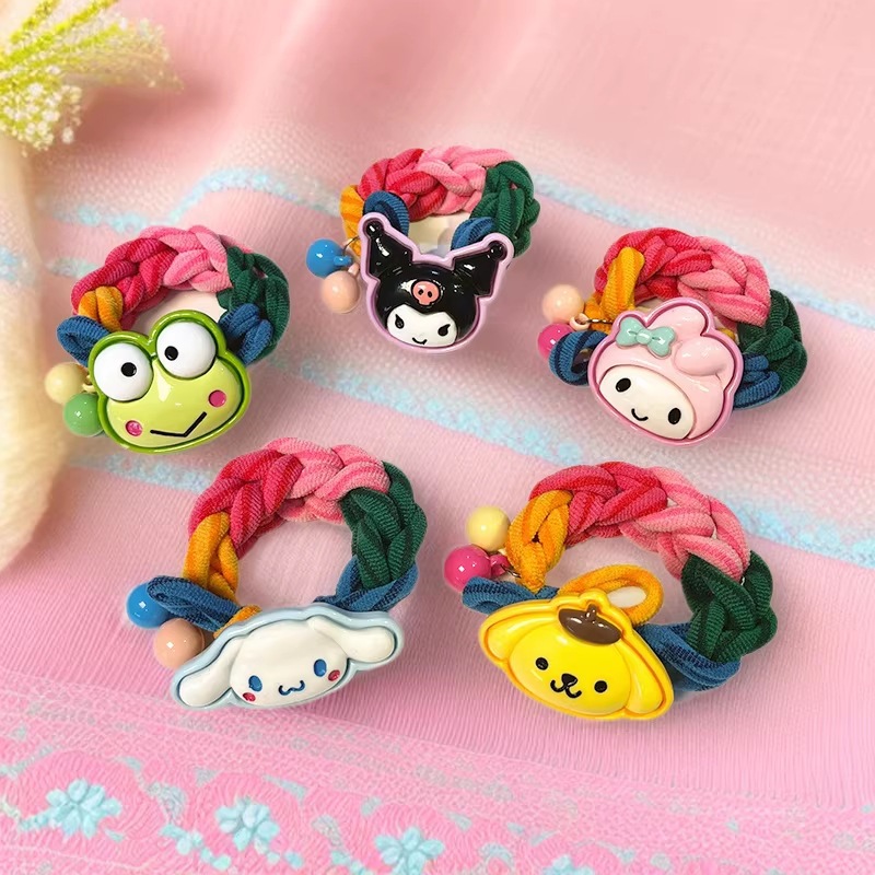 Sanrio Cute Bold High Elastic Hair Rope Cartoon Hair Ring Children's Headwear Ponytail Hair Accessories Wholesale
