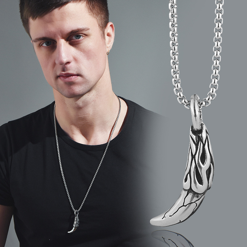 Spike pendant men's necklace Tide brand domineering pendant women's fashion personality ins Harajuku style Korean pendant wholesale