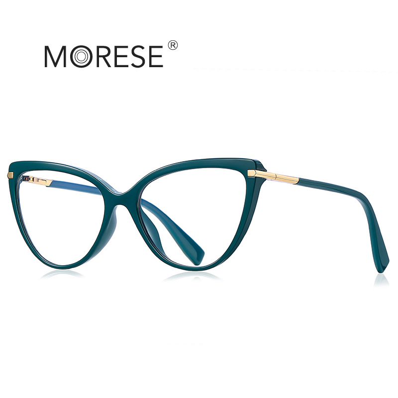 Fashionable European and American Trendyy Glasses Frame Cat Eye Stylish Ins Anti-Blue Light Flat Mirror 2098 Women's Tr90 Optical Frame