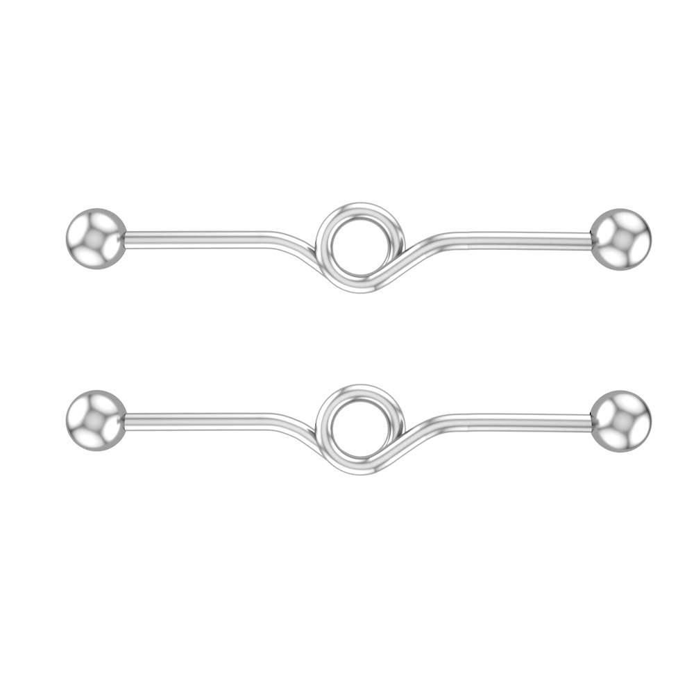 European and American ear studs ear wear personality industrial barbell cross bar piercing jewelry