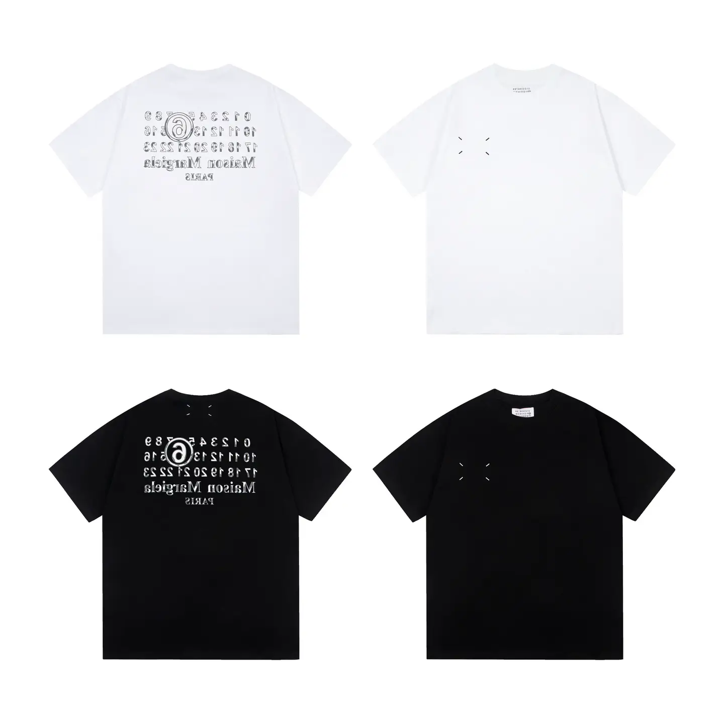 Cross-Border Margiela Mm6 Pure Cotton Double Yarn Men's T-Shirt Short-Sleeved High Quality Spot Casual Wholesale