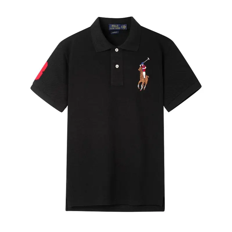 Cross-Border Rl Summer Men's Embroidered Big Color Horse Men's Polo Shirt Large Size Loose Short-Sleeved T-Shirt Paul Shirt