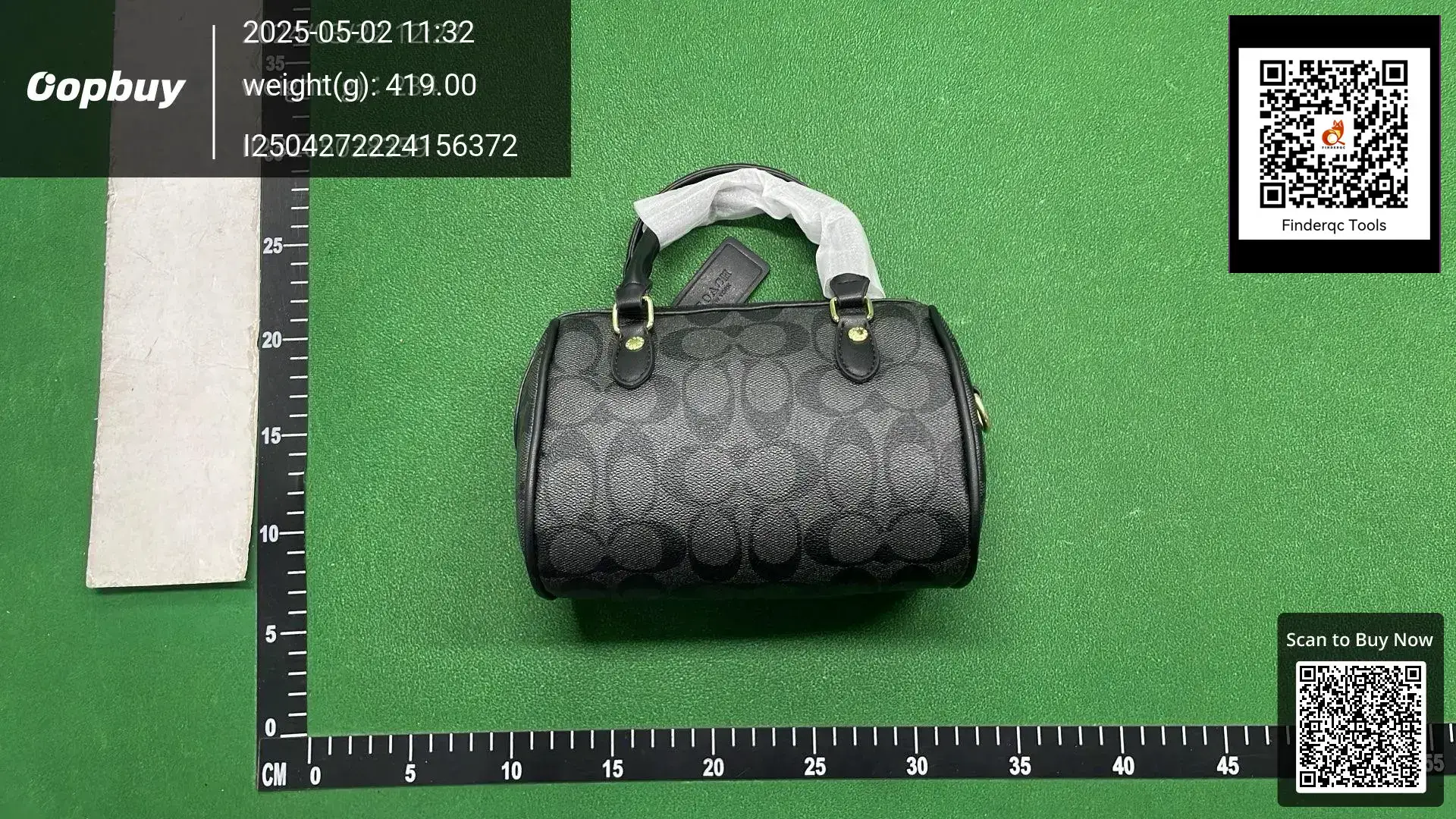 Coach Boston handbag black signature print