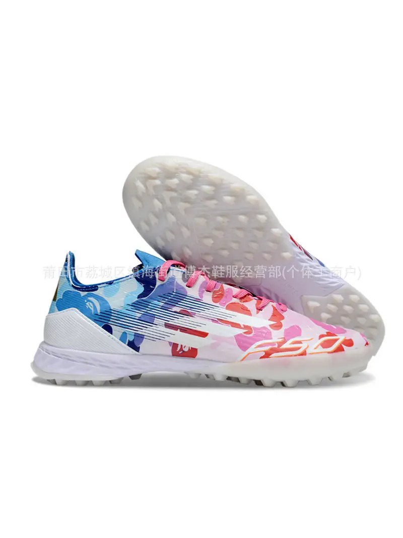 Factory Wholesale Cross-Border Export F50 Pro Tongue Lace Tf Broken Nail Men's and Women's Professional Competition Training Football Shoes