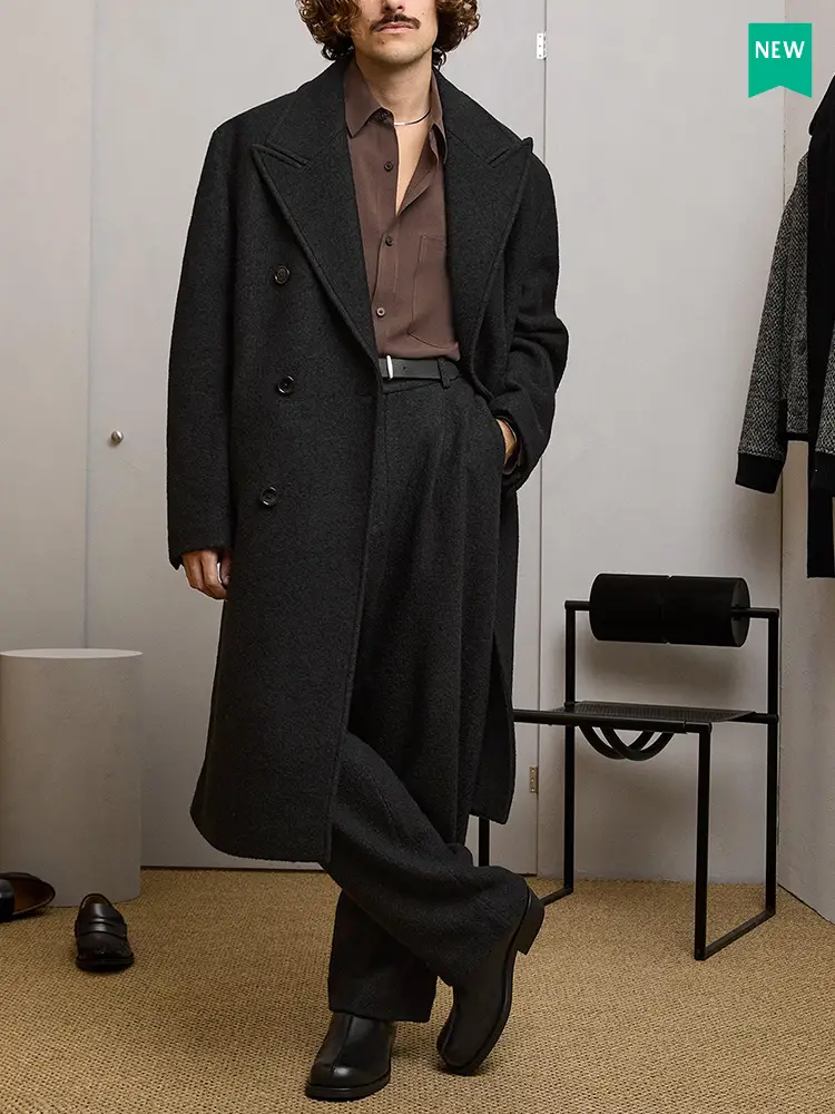 Cabinet 1499! Fall and winter New arrival Men's Duffle Wool Long Coat Outwear Windbreaker 9621160