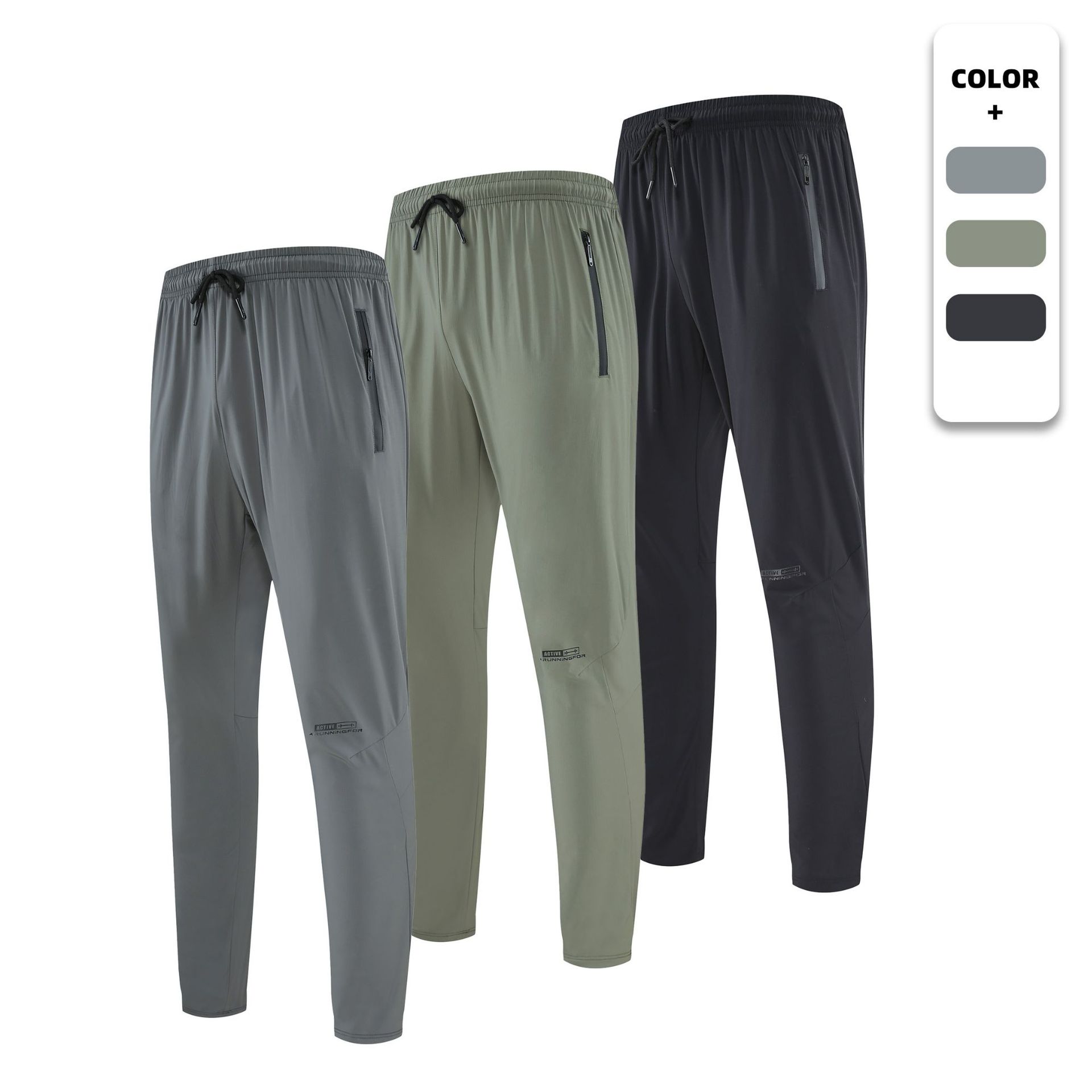 Cross-Border Amazon Men's Sports Pants Casual Loose-Fitting Cropped Pants Outdoor Elastic Running Fitness Training Pants