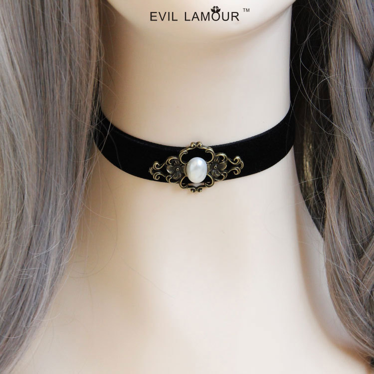 Vintage pearl collar necklace short necklace Gothic Lolita European and American jewelry wholesale JL-159