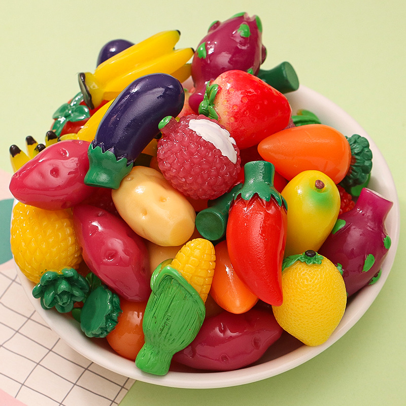 Simulation Food Fruit Vegetable Children's Toy Patch DIY Cream Gel Material Doll Machine Resin Jewelry Ornaments