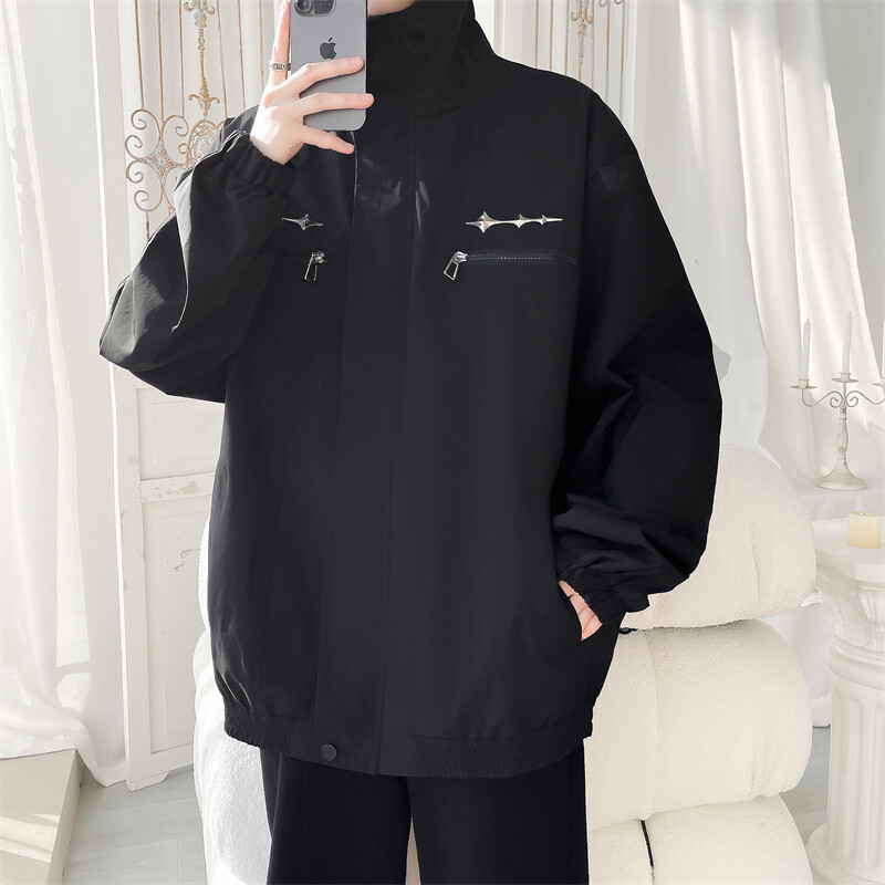 Vertical Collar Jacket Men's Spring 2025 New All-match Youth Baseball Clothing Couple Casual Jacket Men's