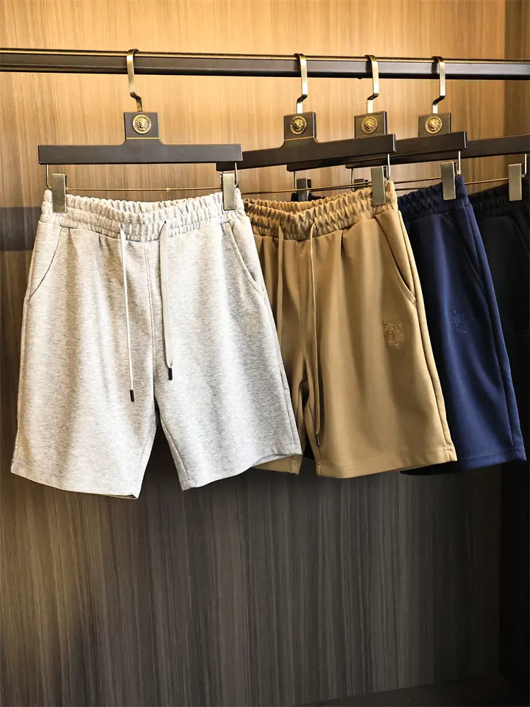 Tiger Head Thousand-Needle Embroidery, Air Layer/2025 Summer Men's Moisture-Wicking, Breathable, Comfortable Casual Shorts Trend