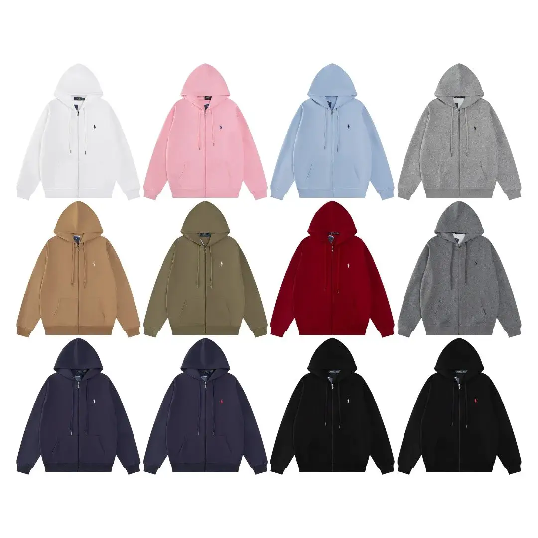 Twelve Colors Embroidered Zipper Cardigan Jacket Hooded Sweatshirt-1