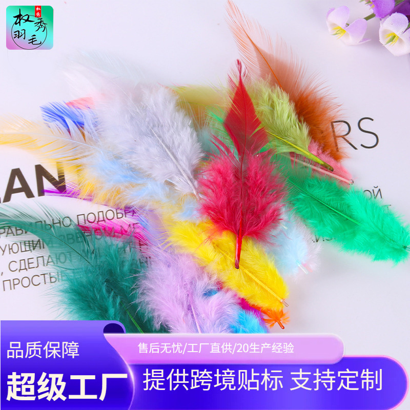 Factory direct diy handmade color feather chicken feather Crafts decorative feather accessories clothing accessories