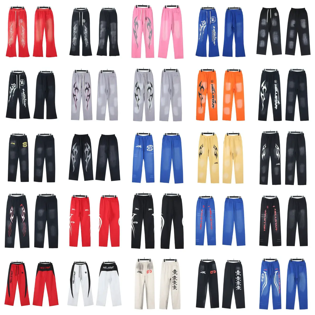 Cross-Border Foreign Trade New Hell Star American Trendy Brand Casual Micro-Flared Pants Straight Pure Cotton Sweatpants for Men and Women