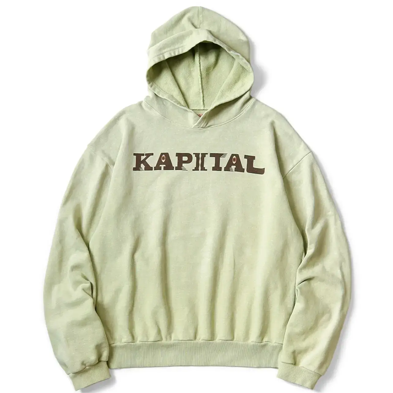 24Aw Kapital Hirata Kazuhiro Japanese Style Casual Cotton Warm Letter Print Distressed Hooded Sweatshirt