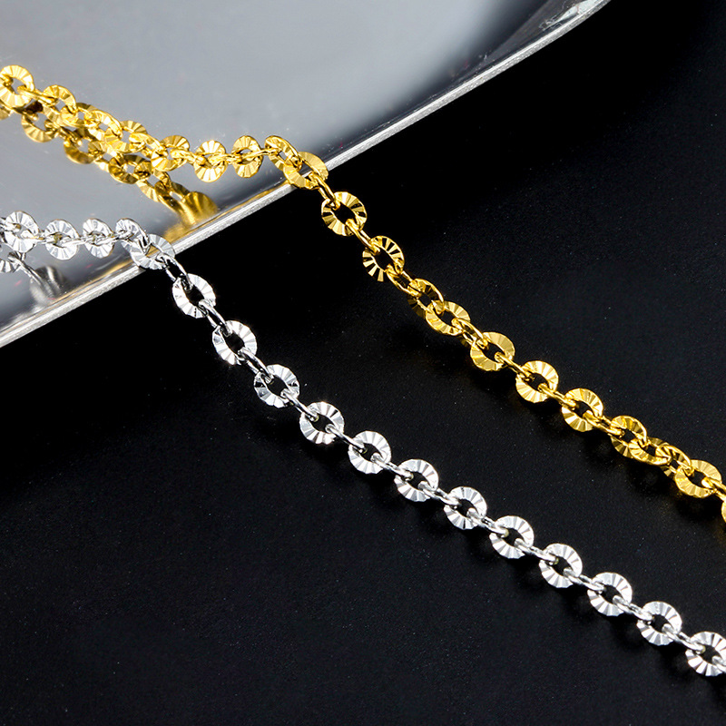 Stainless steel sunflower chain embossing chain fashion vacuum plating gold chain diy necklace bracelet necklace accessories
