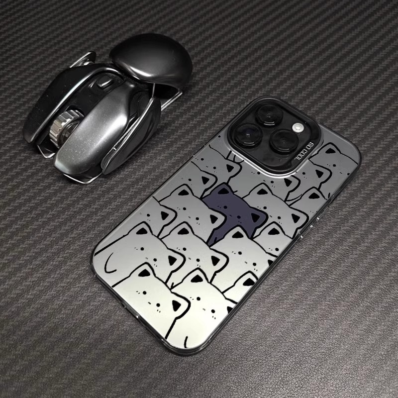 Color Silver Line Cat for Apple 15promax Mobile Phone Case iphone13pro Internet Red 12/xr Advanced